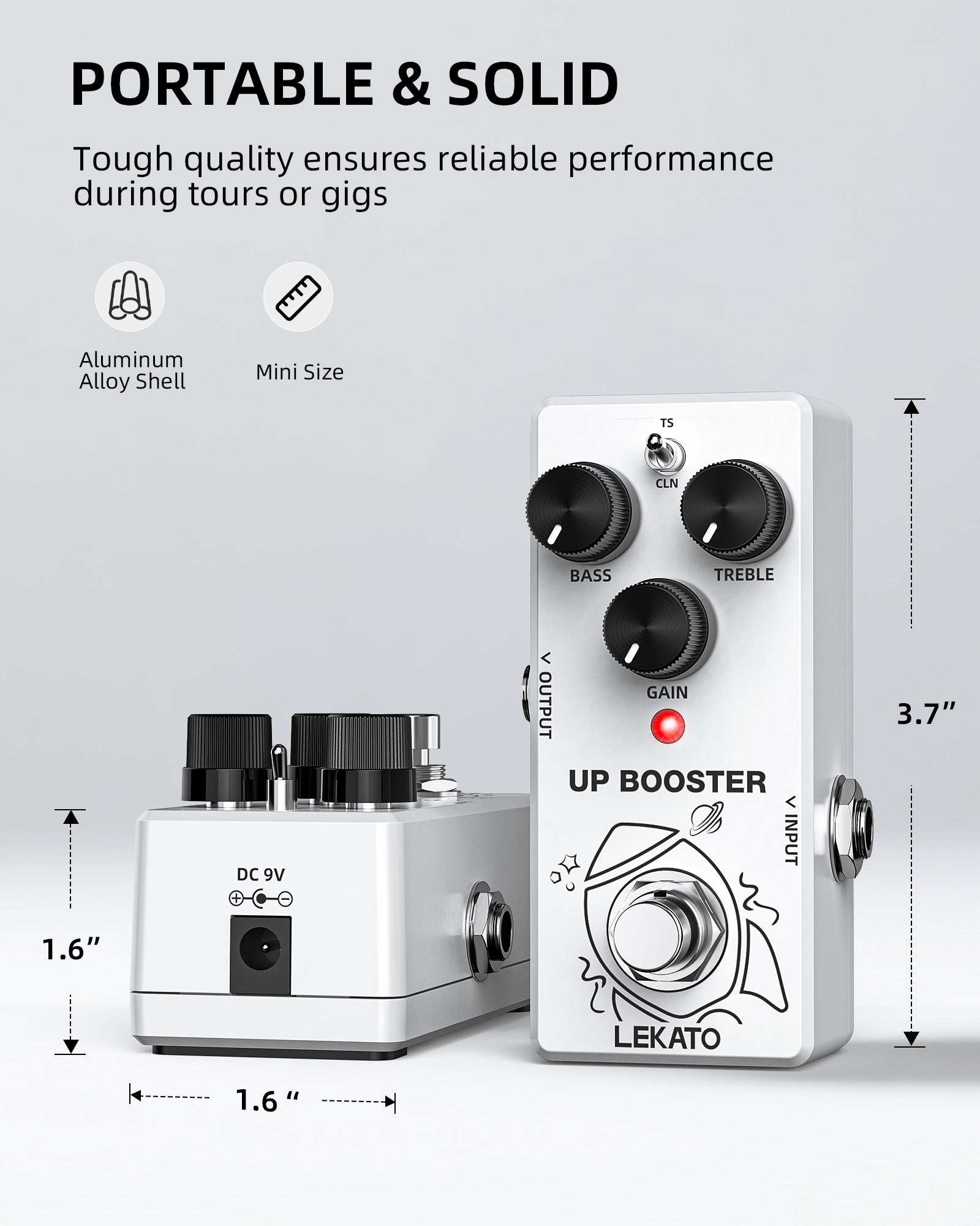 LEKATO BS-02 UP BOOSTER Pedal Classic XEP TS/CLEAN Modes