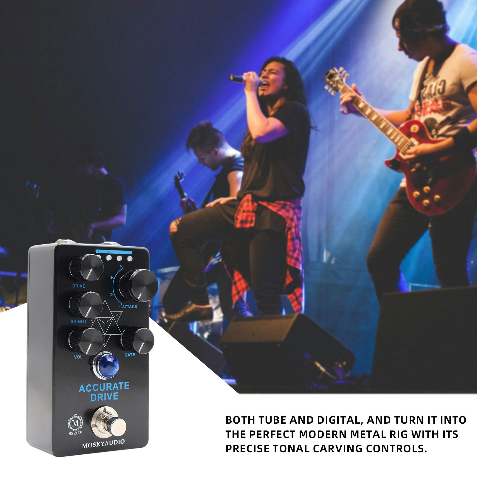 Mosky ACCURATE DRIVE Guitar Bass Effect Pedal Overdrive with Noise Gate
