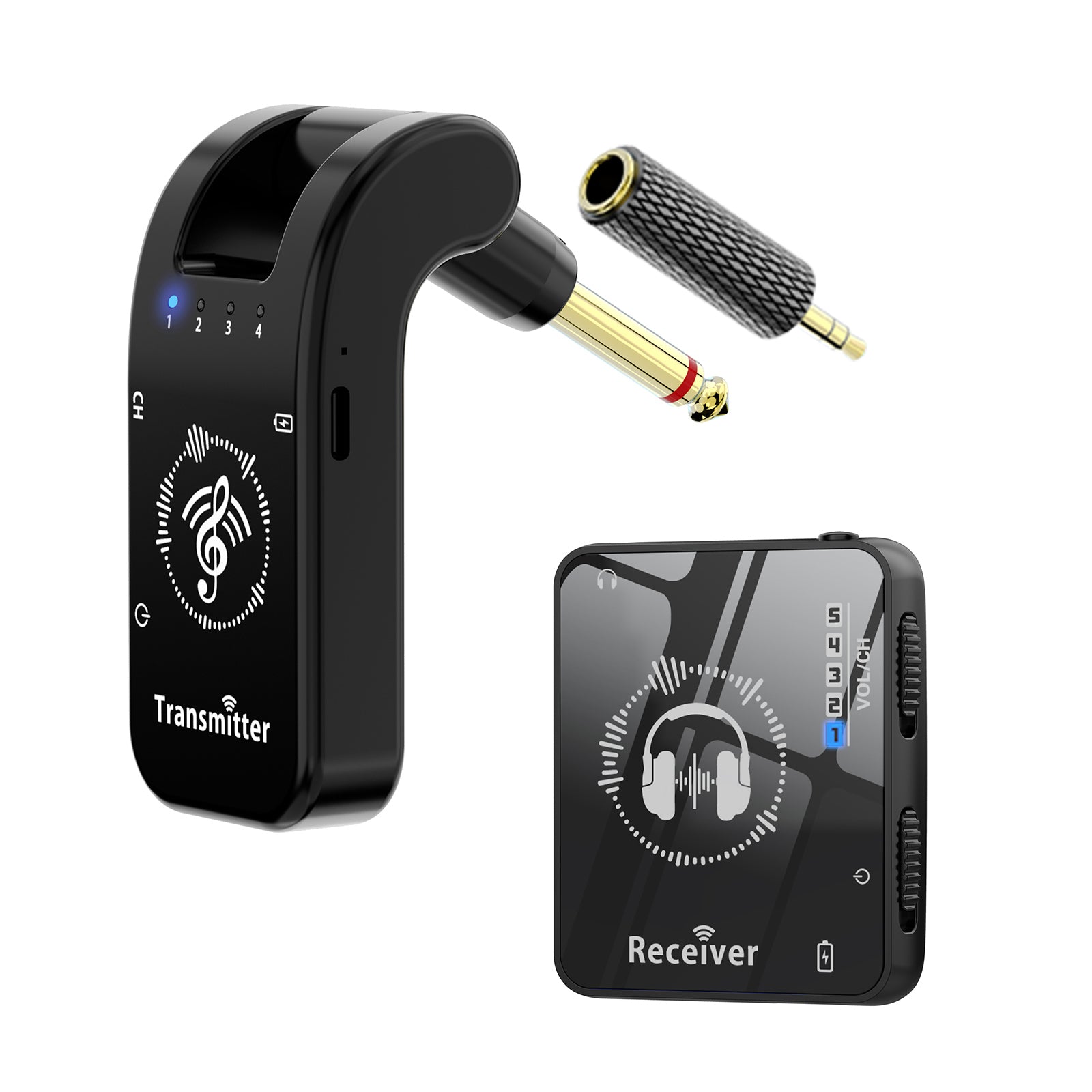 2.4G Wireless In-Ear Monitor System with Rechargeable Transmitter Receiver