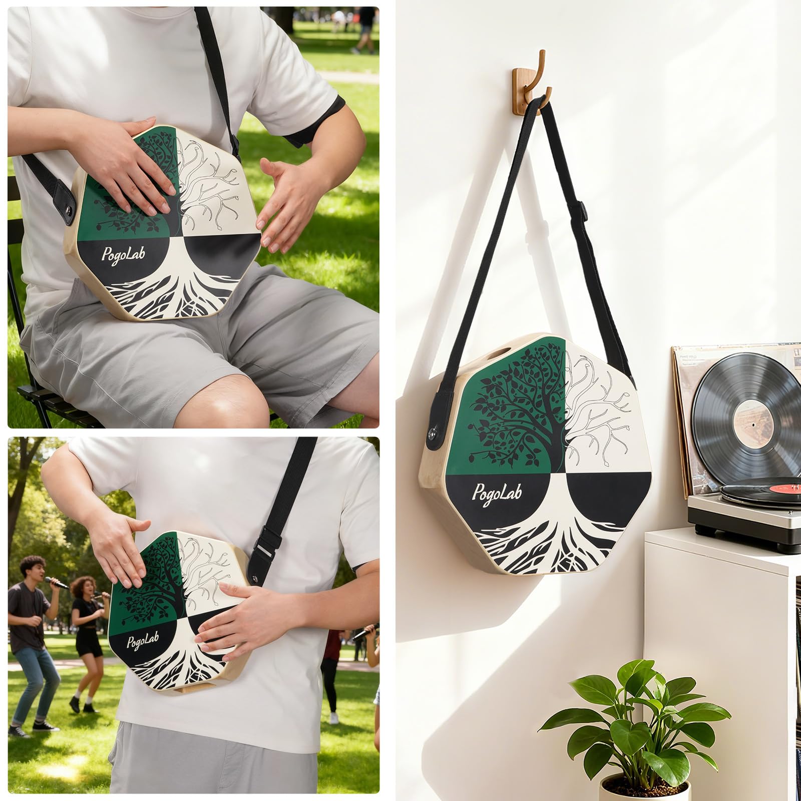 POGOLAB Three Tone Cajon Portable Travel Drum Box