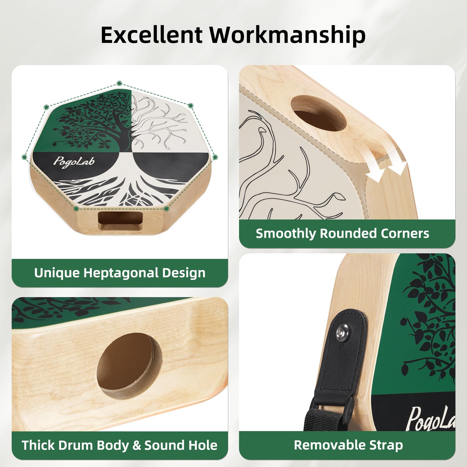 POGOLAB Three Tone Cajon Portable Travel Drum Box