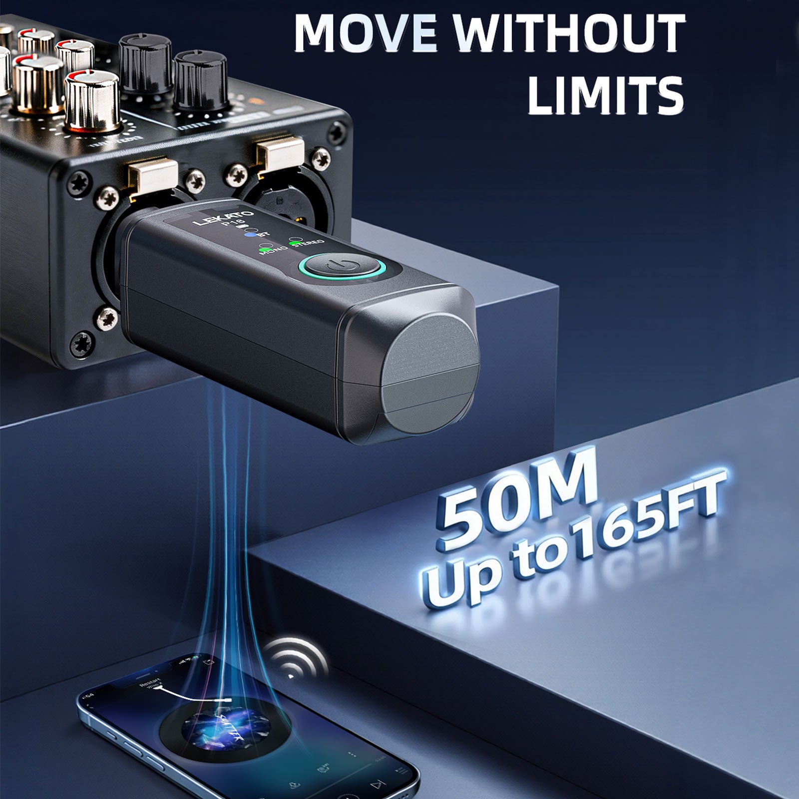 LEKATO P16 XLR Receiver Stereo/Mono Bluetooth Studio Dj XLR Receiver