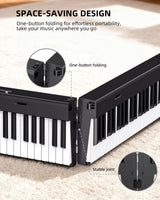 LEKATO BX20 Keyboard 88 Keys Folding Semi-Weighted Velocity Keys Piano