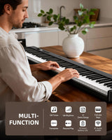 LEKATO BX20 Keyboard 88 Keys Folding Semi-Weighted Velocity Keys Piano