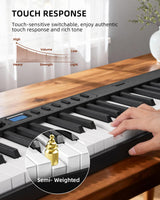 LEKATO BX20 Keyboard 88 Keys Folding Semi-Weighted Velocity Keys Piano