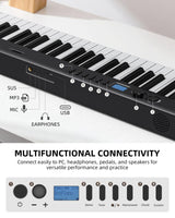 LEKATO BX20 Keyboard 88 Keys Folding Semi-Weighted Velocity Keys Piano