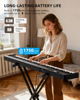 LEKATO BX20 Keyboard 88 Keys Folding Semi-Weighted Velocity Keys Piano