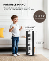 LEKATO BX20 Keyboard 88 Keys Folding Semi-Weighted Velocity Keys Piano