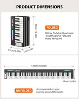 LEKATO BX12 Digital Piano 88 Keys 4 Pcs Folding Keyboard