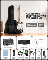 LEKATO ST-01 Black Electric Guitar 39 Inch HSS Guitar