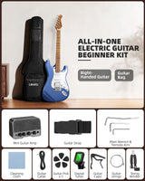 LEKATO ST-01 Blue Electric Guitar 39 Inch HSS Guitar