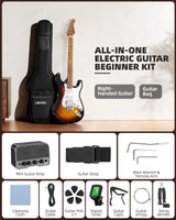 LEKATO ST-01 Sunburst Electric Guitar 39 Inch HSS Guitar