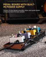 LEKATO PB-01S Guitar Pedal Board w/ Built-in Power Supply(15x5.1x1.6")