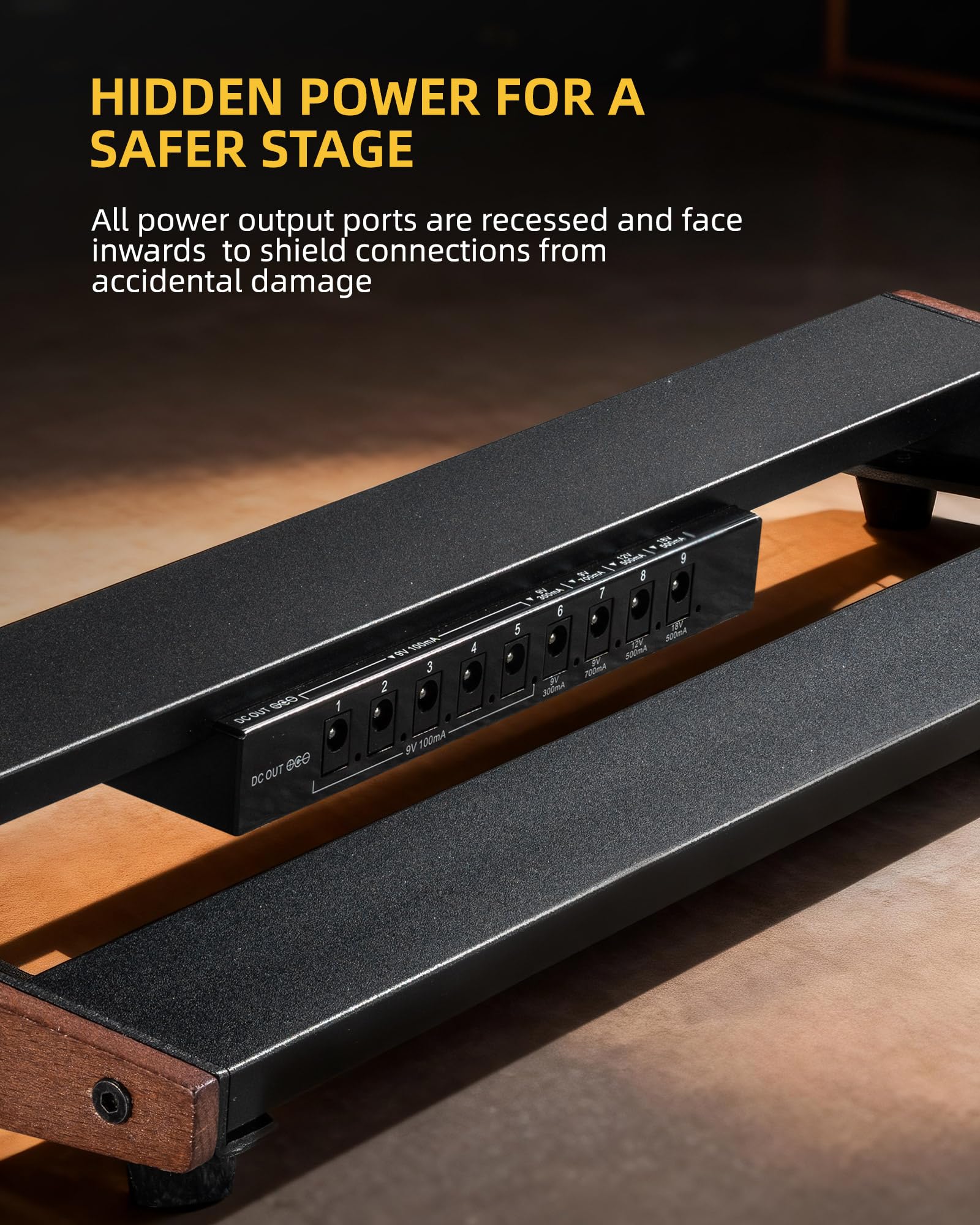 LEKATO PB-01S Guitar Pedal Board w/ Built-in Power Supply(15x5.1x1.6")