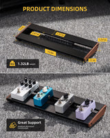 LEKATO PB-01S Guitar Pedal Board w/ Built-in Power Supply(15x5.1x1.6")