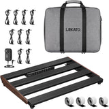LEKATO PB-03S Guitar Pedal Board w/ Built-in Power Supply (15.5x11x2")