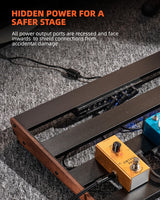 LEKATO PB-03S Guitar Pedal Board w/ Built-in Power Supply (15.5x11x2")