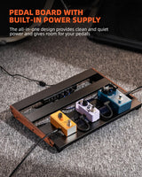 LEKATO PB-03S Guitar Pedal Board w/ Built-in Power Supply (15.5x11x2")