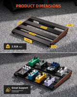 LEKATO PB-03S Guitar Pedal Board w/ Built-in Power Supply (15.5x11x2")