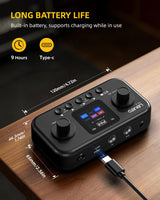 LEKATO PA-4 Pocket Guitar Multi Effects Rechargeable 6 Modules, 80 Presets, 20 Amp Modeling