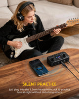 LEKATO PA-4 Pocket Guitar Multi Effects Rechargeable 6 Modules, 80 Presets, 20 Amp Modeling