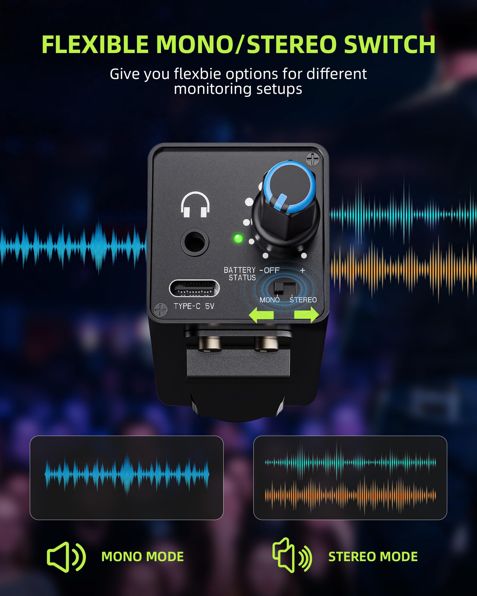 LEKATO P30 IEM Rechargeable Professional Headphone Amplifier