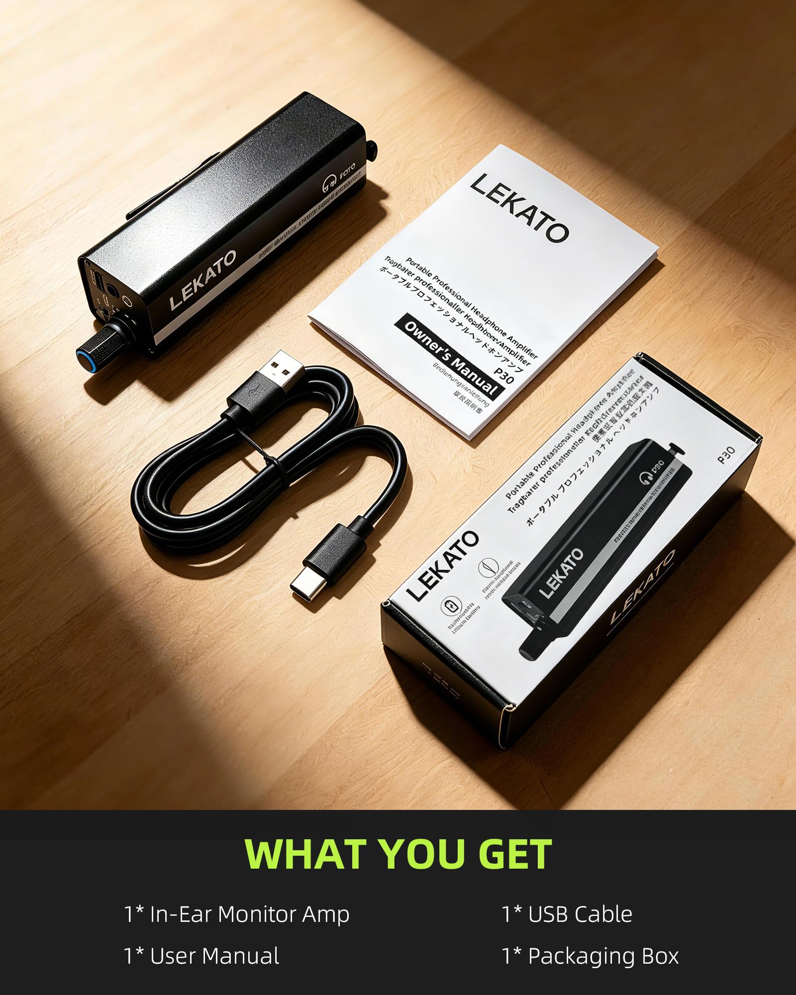 LEKATO P30 IEM Rechargeable Professional Headphone Amplifier