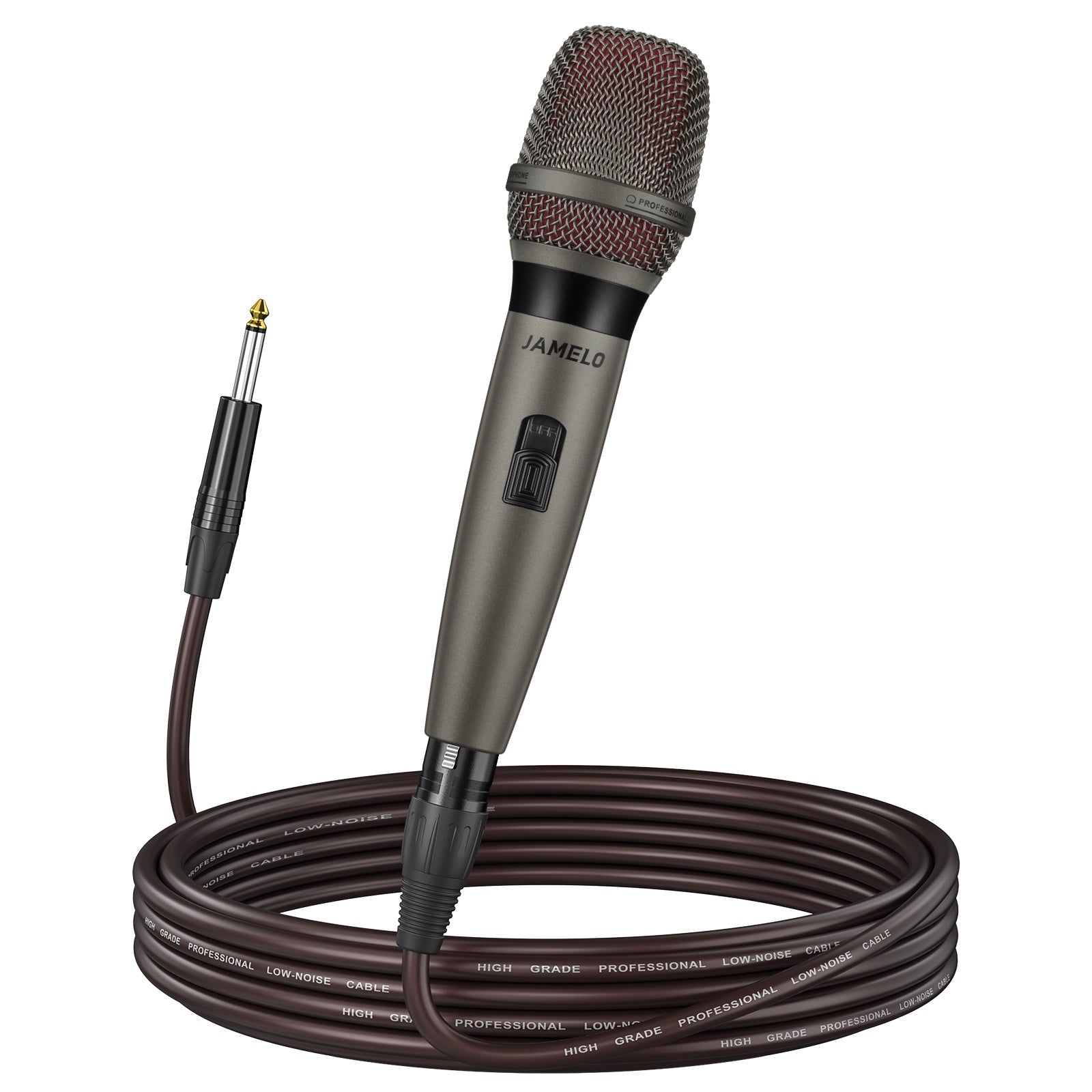 JAMELO F19 Wired Dynamic Microphone Handheld Mic with 5m Cable 40Hz–13kHz Frequency