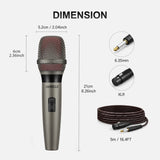 JAMELO F19 Wired Dynamic Microphone Handheld Mic with 5m Cable 40Hz–13kHz Frequency