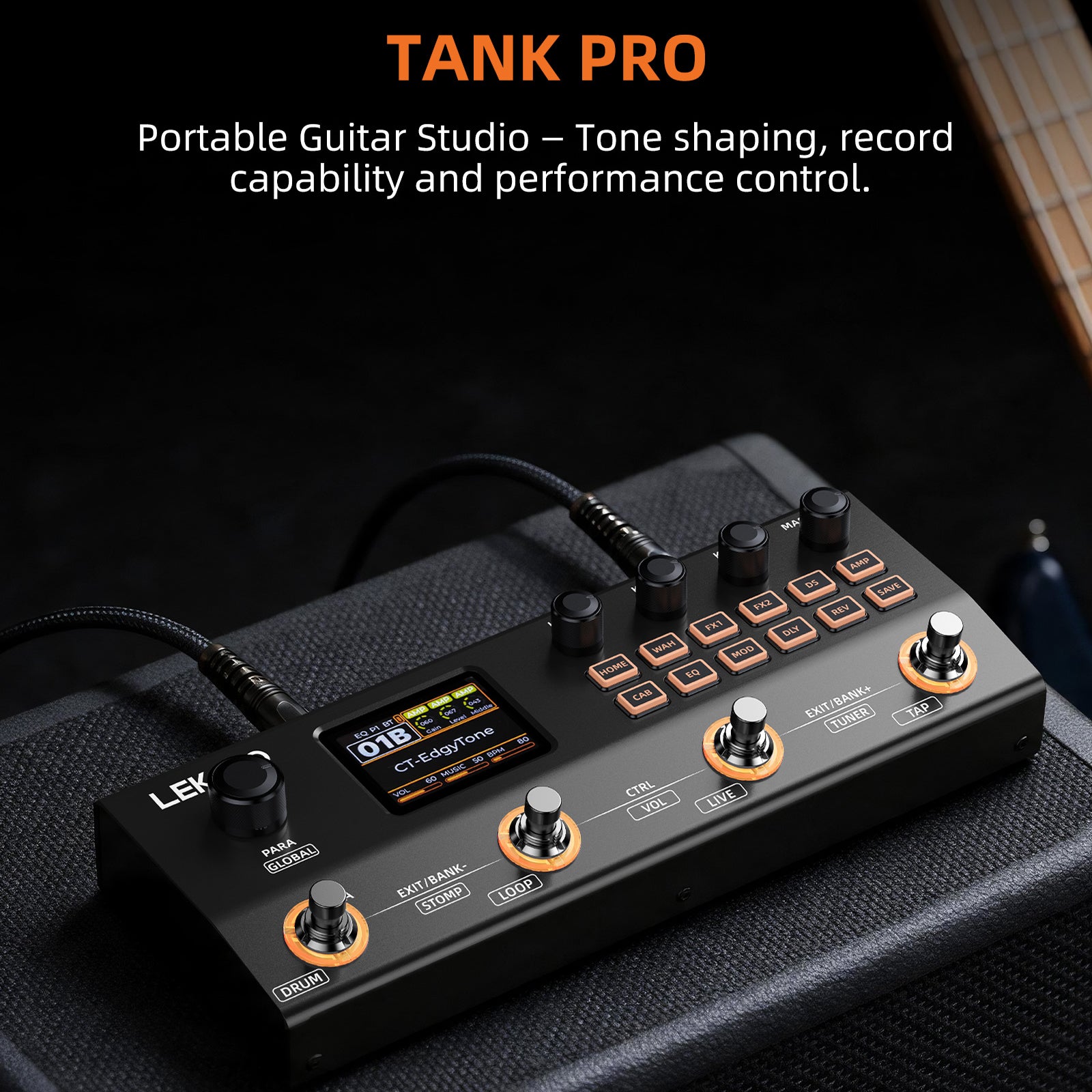 LEKATO TANK PRO Guitar Multi Effects Processor