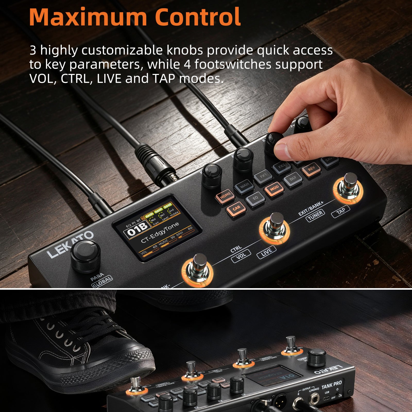LEKATO TANK PRO Guitar Multi Effects Processor