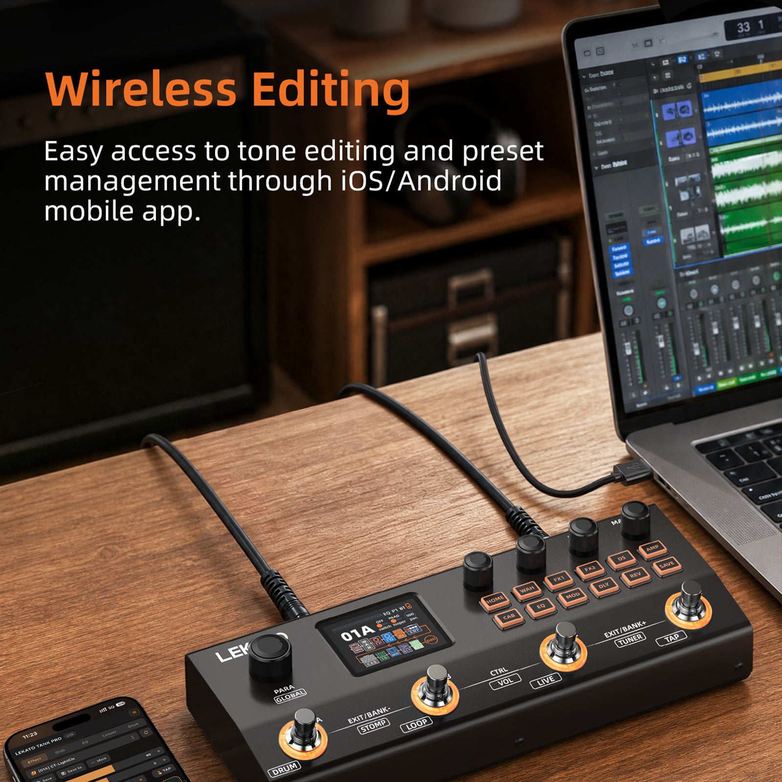 LEKATO TANK PRO Guitar Multi Effects Processor