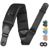 LEKATO LGS-20 Guitar Strap 3.5 Inch Wide EVA Thickened Padded PU Leather