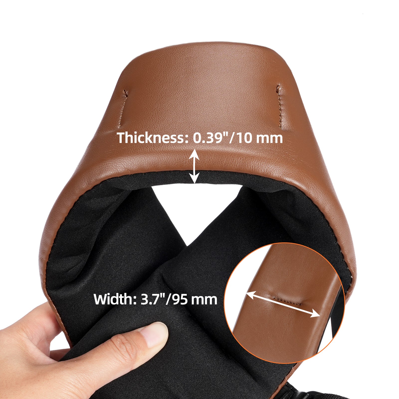 LEKATO LGS-20 Guitar Strap 3.5 Inch Wide EVA Thickened Padded PU Leather