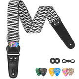 LEKATO LGS-21 Premium Jacquard Nylon Guitar Strap Set