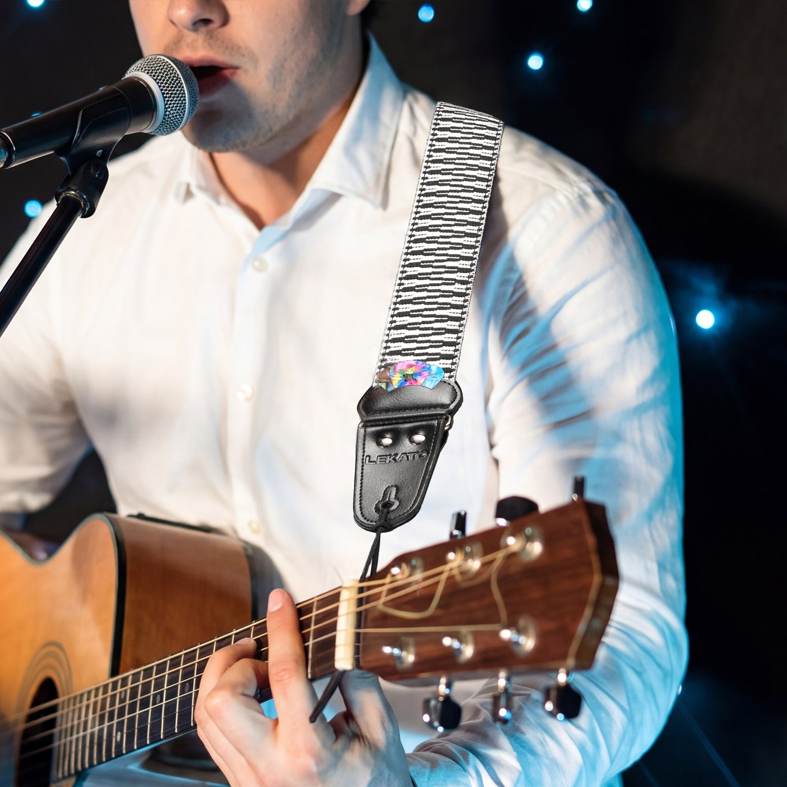 LEKATO LGS-21 Premium Jacquard Nylon Guitar Strap Set