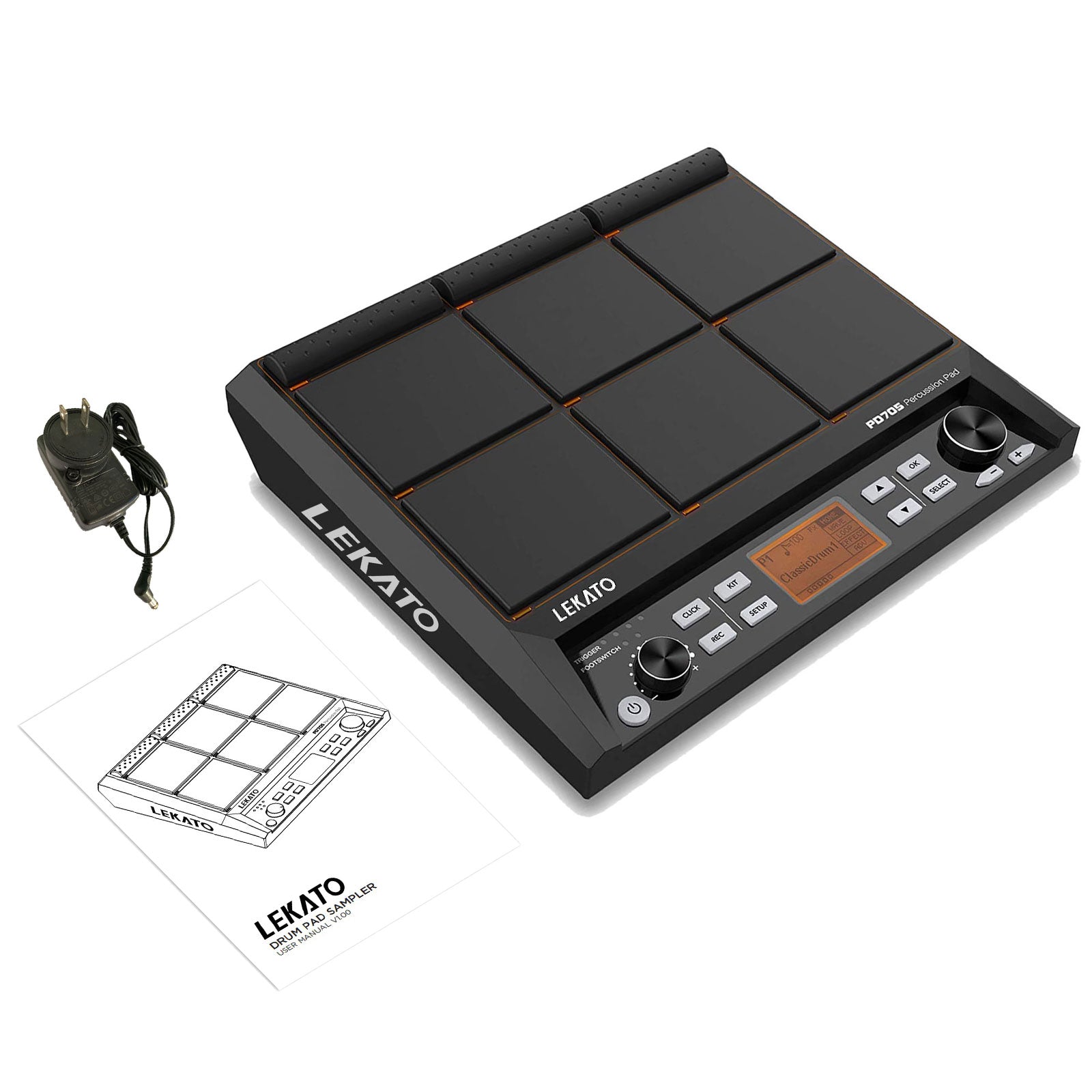 PD705 Electric Percussion Pad Drum 9 Trigger Sample Multipad