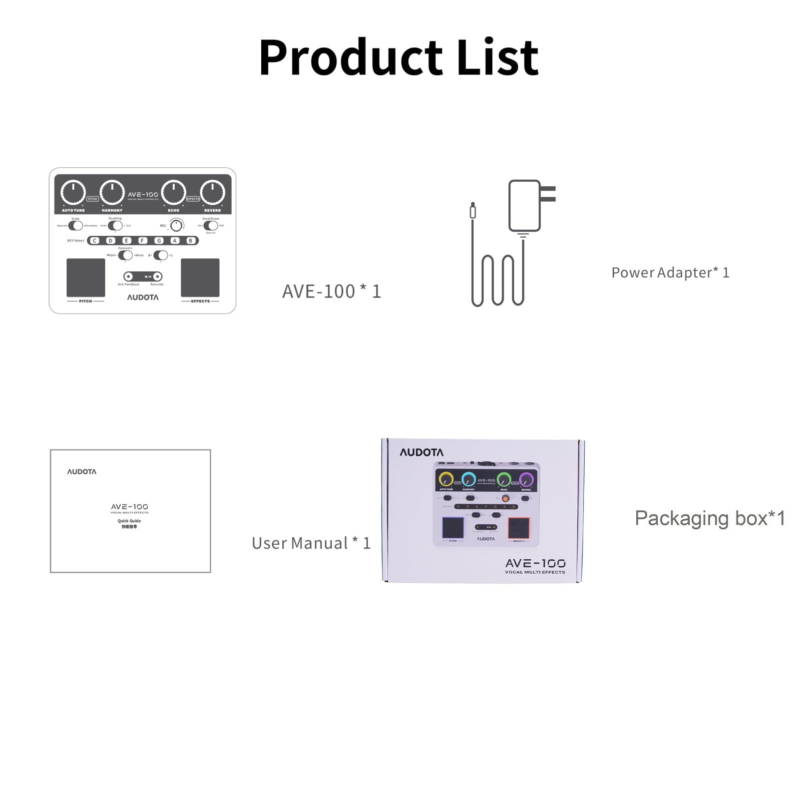 AUDOTA AME-100 Vocal Multi-effects Processor Pedal