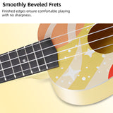 LEKATO 21 Inch Animal Cartoon Painting Ukulele Composite Carbon Fiber Travel Set