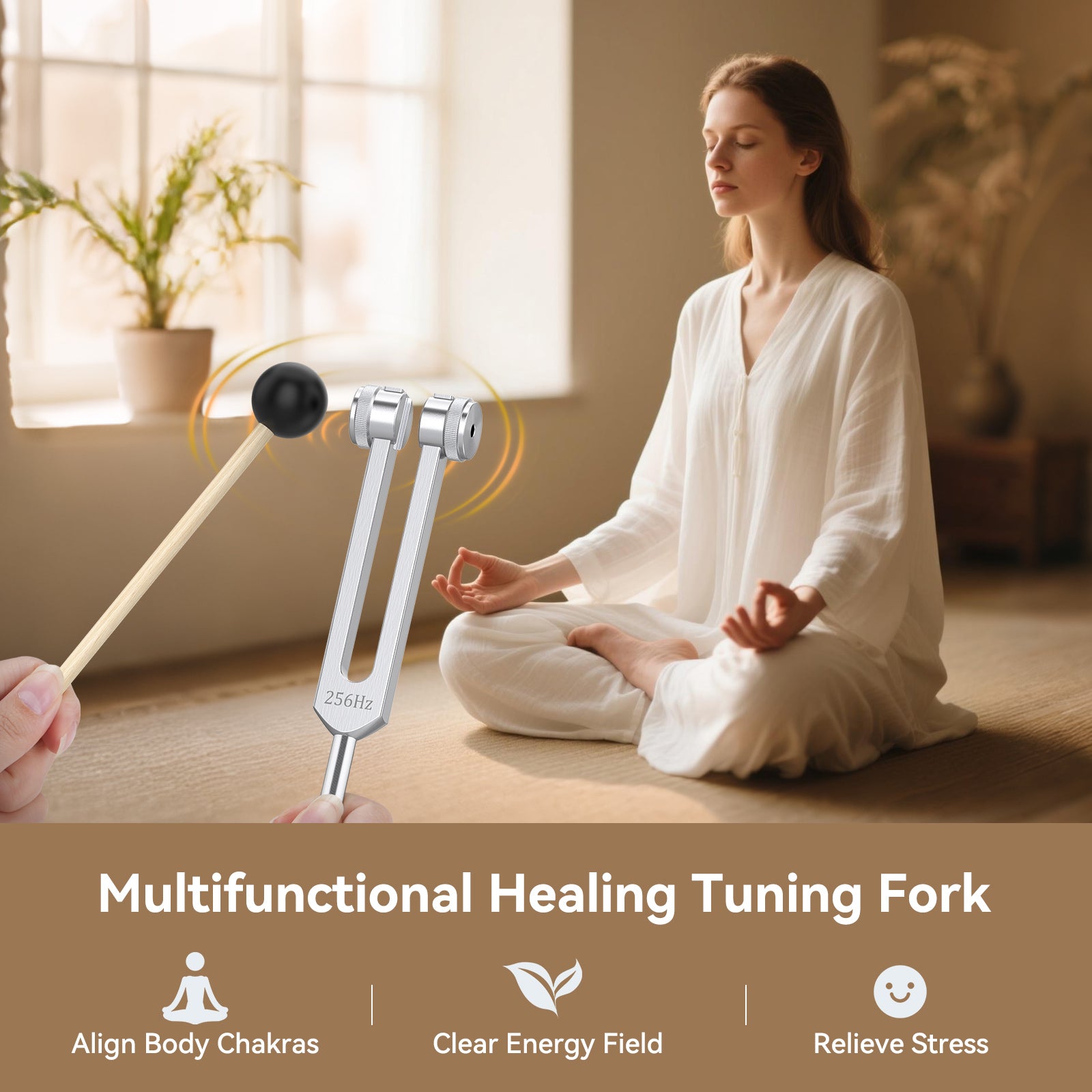 POGOLAB TF-01 Tuning Forks for Healing Set(128Hz, 256Hz, 512Hz)Sound Therapy Instrument