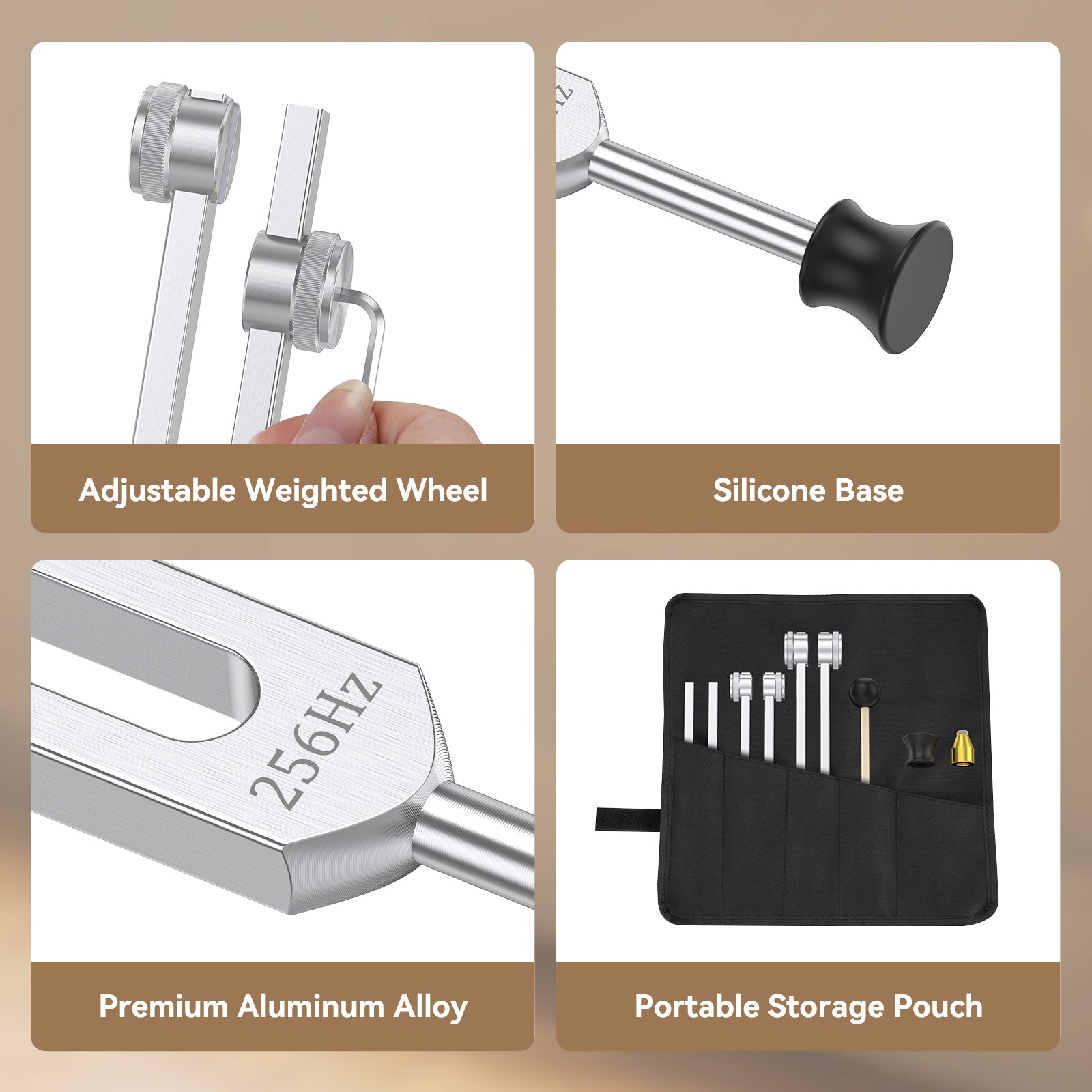POGOLAB TF-01 Tuning Forks for Healing Set(128Hz, 256Hz, 512Hz)Sound Therapy Instrument