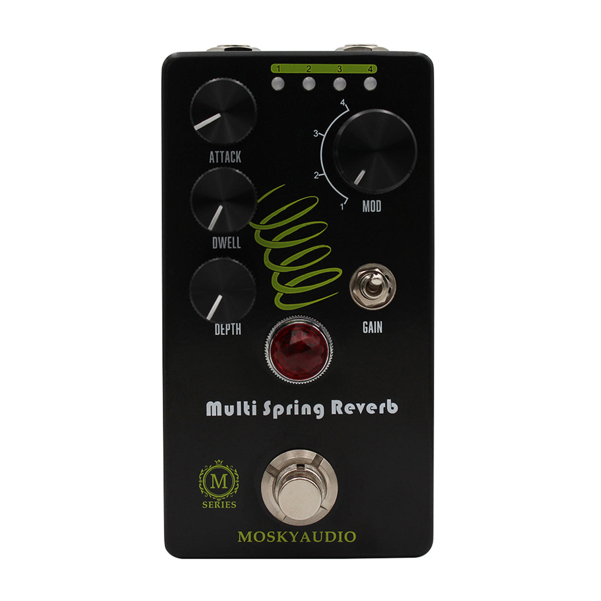 MOSKYAUDIO Spring Reverb Guitar Bass Effect Pedal