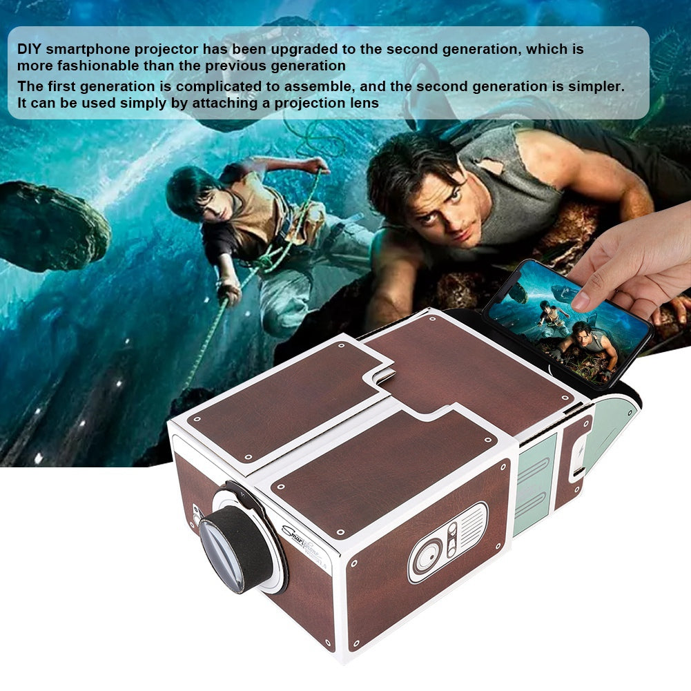 Smartphone Projector DIY Phone Portable Home Cinema TV Screen(Only available in Germany)