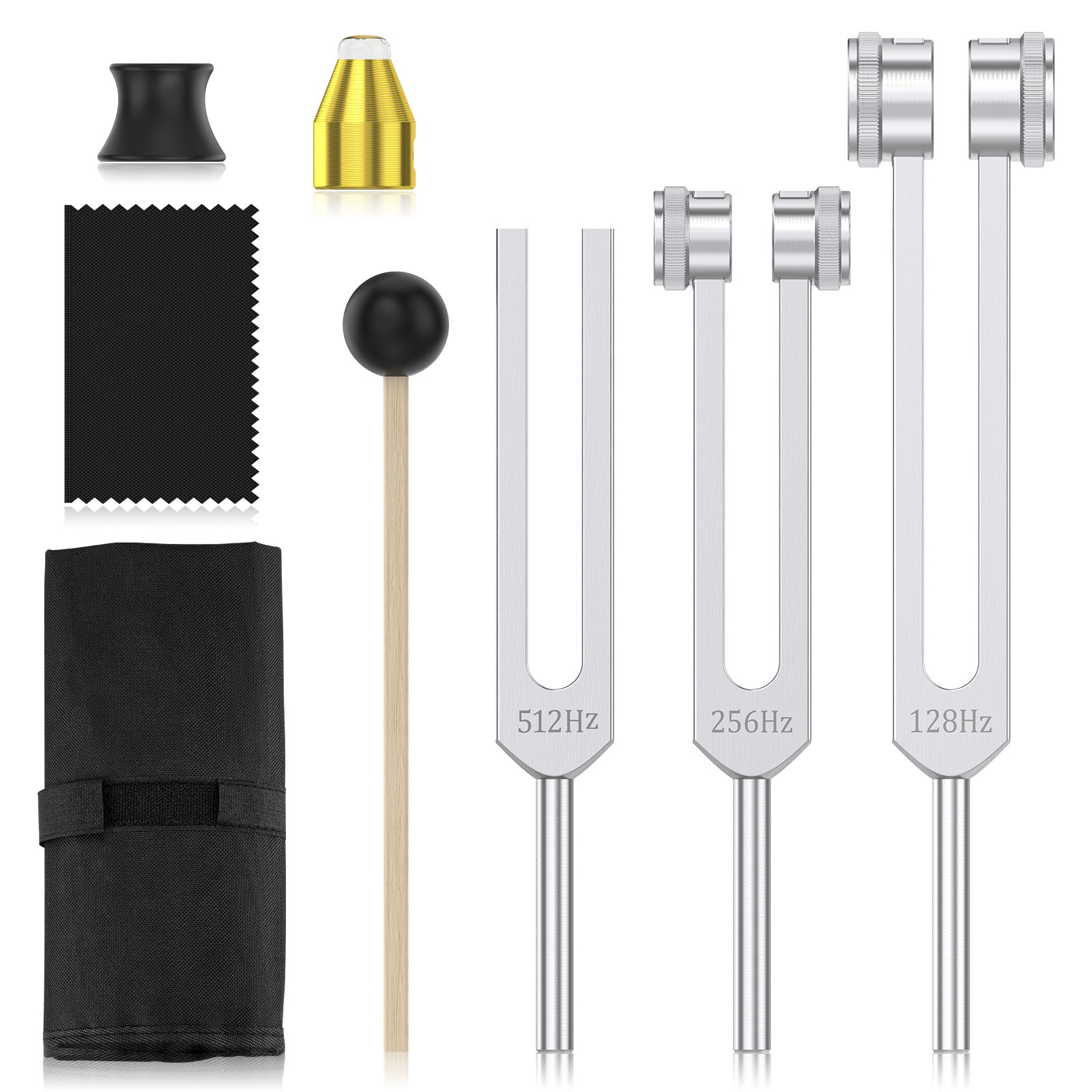 POGOLAB TF-01 Tuning Forks for Healing Set(128Hz, 256Hz, 512Hz)Sound Therapy Instrument