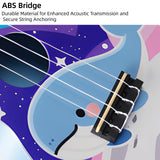 LEKATO 21 Inch Animal Cartoon Painting Ukulele Composite Carbon Fiber Travel Set