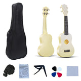 LEKATO 21 Inch Gradient Macron Simple Ukulele Composite Carbon Travel Set