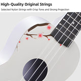LEKATO 21 Inch Cartoon Painting Ukulele Composite Carbon Fiber Travel Set