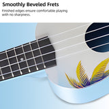 LEKATO 21 Inch Cartoon Painting Ukulele Composite Carbon Fiber Travel Set