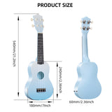 LEKATO 21 Inch Gradient Macron Simple Ukulele Composite Carbon Travel Set