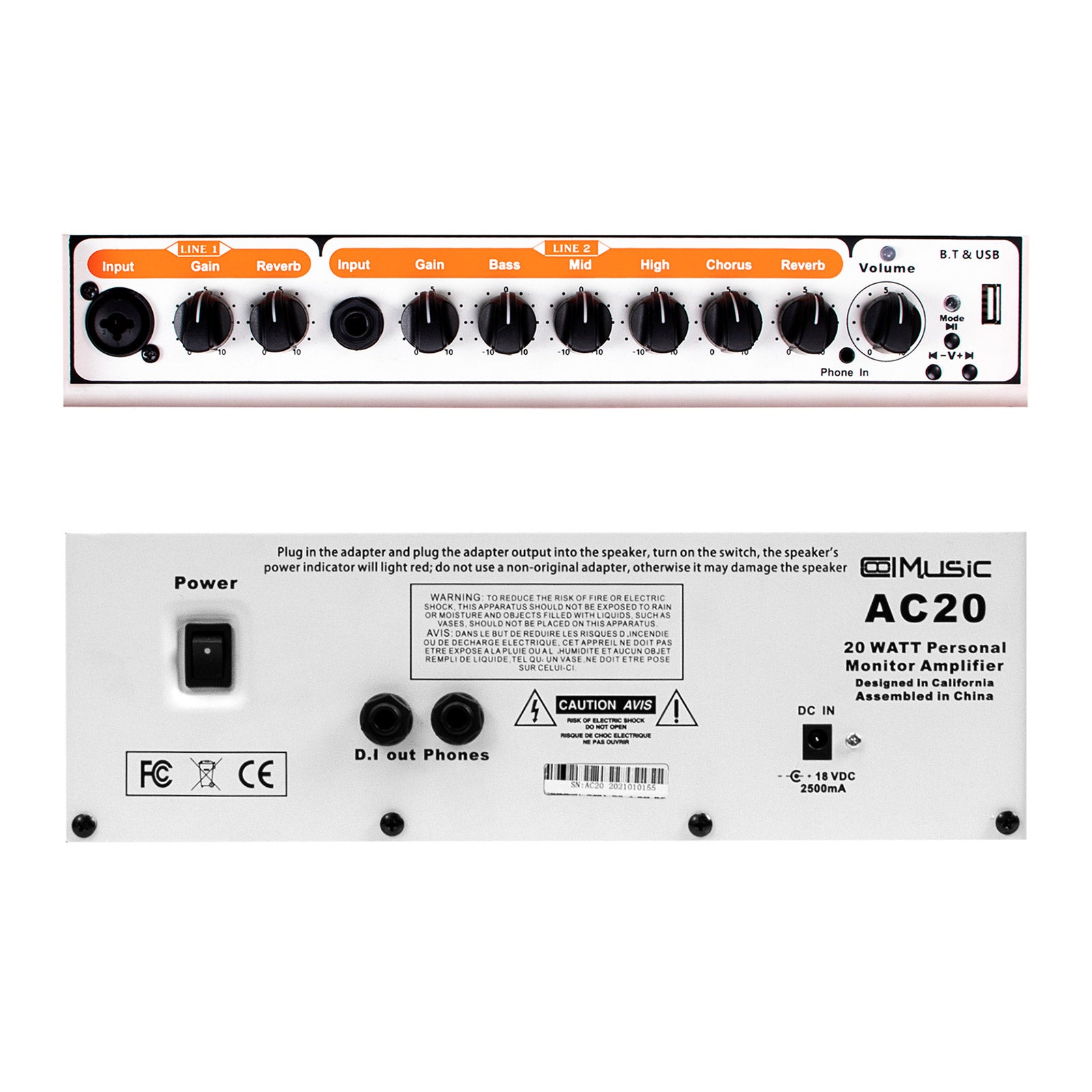 COOLMUSIC AC-20 Acoustic Guitar 20 Watt Amplifier